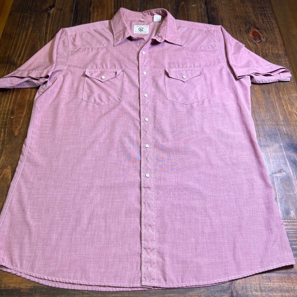 Corral West Ranchwear Mens XL‎ Red Micro Stripe Pearl Snap Western Shirt SS
